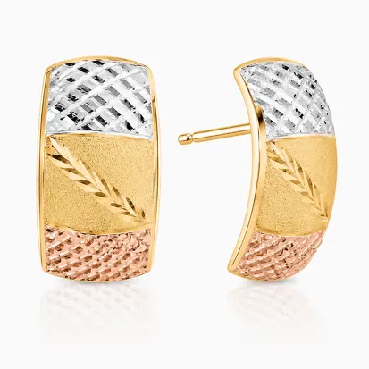 Brincos 3 Cores do Ouro Tradicional 0031