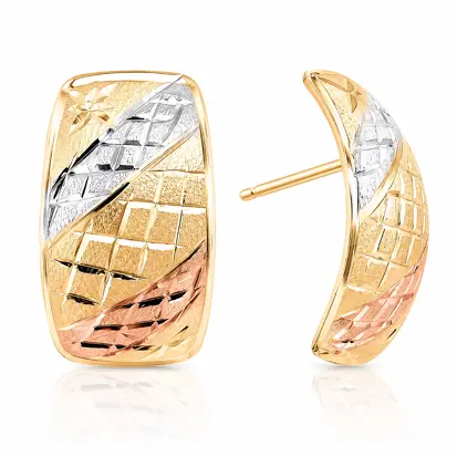 Brincos 3 Cores do Ouro Tradicional 0025