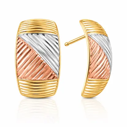 Brincos 3 Cores do Ouro Tradicional 0021