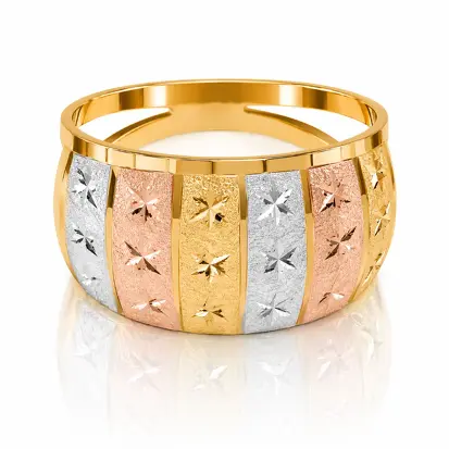 Anel 3 Cores do Ouro Tradicional 0003