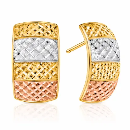 Brincos 3 Cores do Ouro Tradicional 0009