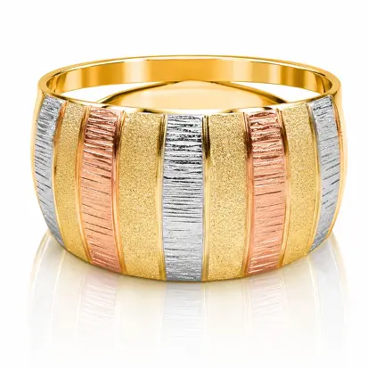 Anel 3 Cores do Ouro Tradicional 16
