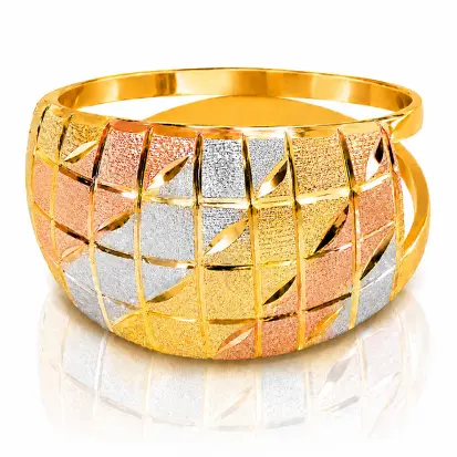 Anel 3 Cores do Ouro Tradicional 0014
