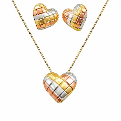 Conjunto 3 cores do ouro coração 0010