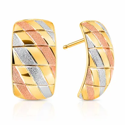 Brincos 3 Cores do Ouro Tradicional 0010