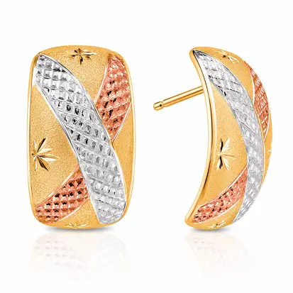 Brincos 3 Cores do Ouro Tradicional 0015