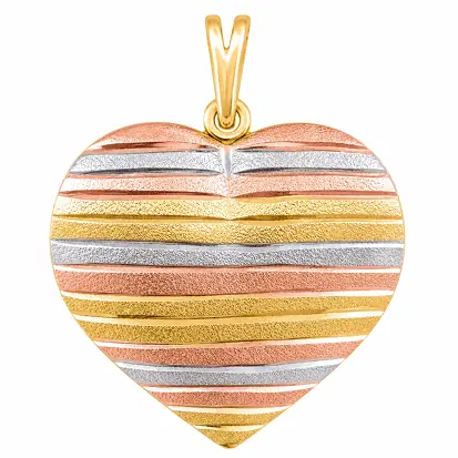Pingente Coração 3 cores do ouro 0020