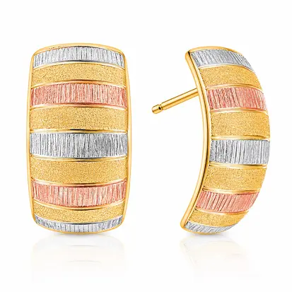 Brincos 3 Cores do Ouro Tradicional 0012