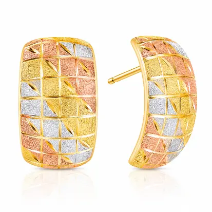 Brincos 3 Cores do Ouro Tradicional 0013