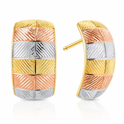 Brincos 3 Cores do Ouro Tradicional 0001