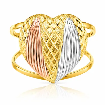 Anel 3 Cores do Ouro Coração GD 0025
