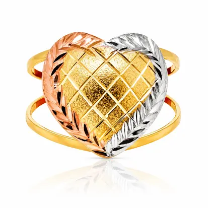 Anel 3 Cores do Ouro Coração GD 0016
