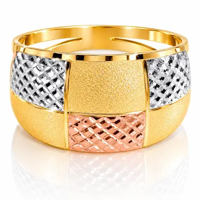 Anel 3 Cores do Ouro Tradicional 0023