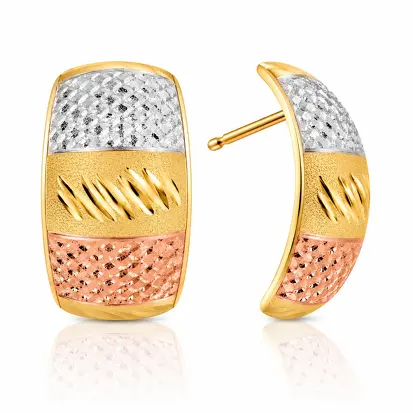 Brincos 3 Cores do Ouro Tradicional 0019