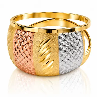 Anel 3 Cores do Ouro Tradicional 0008