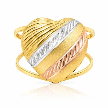 Anel 3 Cores do Ouro Coração GD 0007