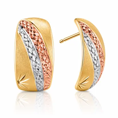 Brincos 3 Cores do Ouro Tradicional 0022